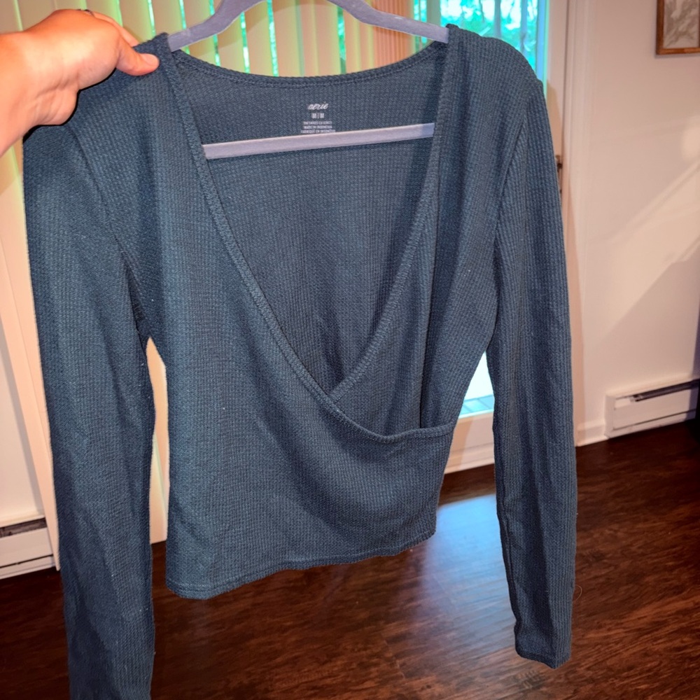 Aerie Dark Green Long Sleeve Top